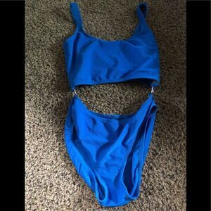 24-Sirena Concepts blue Bathing suit with metal side decor